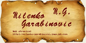 Milenko Garabinović vizit kartica